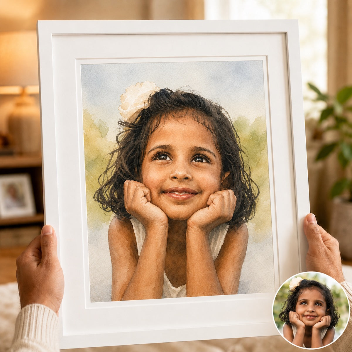 Framed Watercolour Portrait